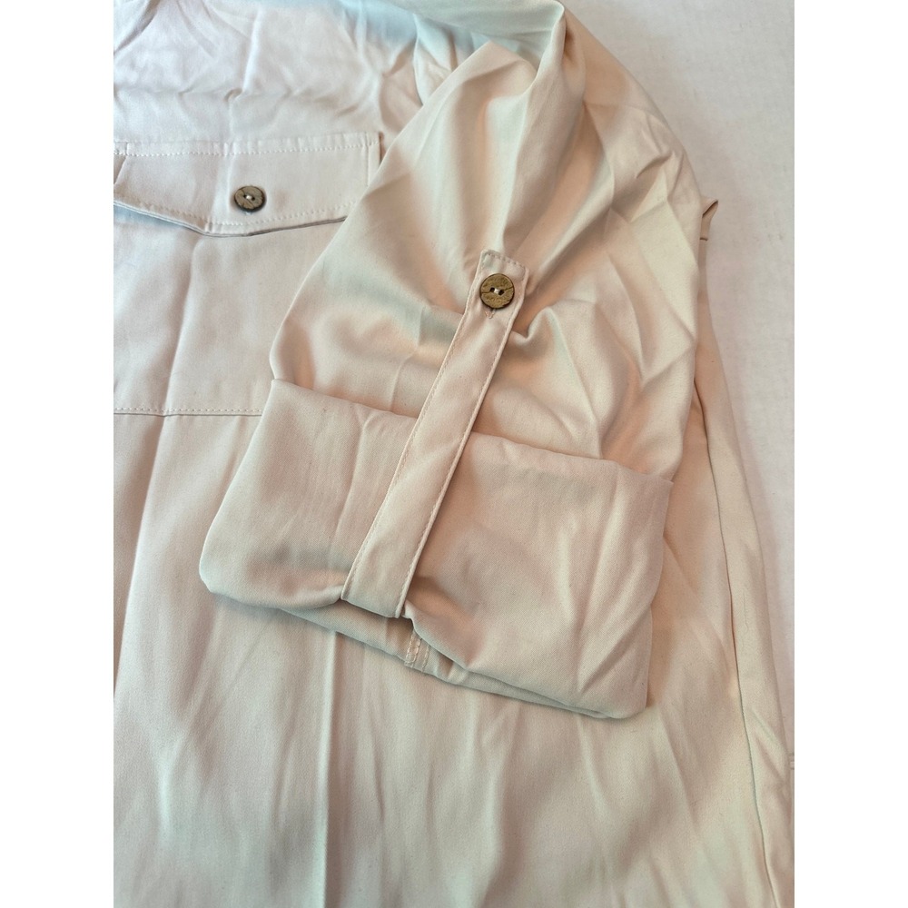 SHEIN Utility Jacket Women 3XL Beige Lightweight Cargo Roll Tab Zip Front - Picture 6 of 6